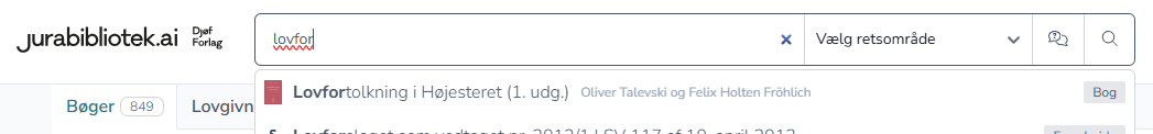 Søgning på bøger via bogens titel - autocomplete